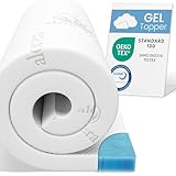 ELONEO Gel-Schaum Topper, atmungsaktive Gel Matratzenauflage, Für Matratzen & Boxspringbett, inkl. Aloe Vera Bezug, Allergiker geeignet (90 x 200 cm, Gelschaum 4 cm)