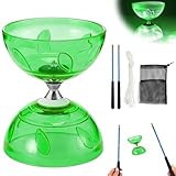 XEERUN LED Diabolo mit Kugellager, Diabolo Freiläufer mit kugellager Dreifache Lagerung Set, 4 Farben Blinkendes Dreifachlager für Erwachsene