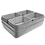 Captainfive 8 Stück Schubladen Organizer, Stapelbare Filz-Aufbewahrungsboxen, Schubladen Ordnungssystem für Schreibtisch, Schminktisch, Nachttisch, Schrank (Hellgrau)