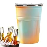 Tragbarer Thermobecher,Tragbare 550 ml Edelstahl Gefrierbecher - Getränkebecher für die heiße Jahreszeit für Zuhause, Camping, Radfahren, Wandern