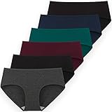 INNERSY Damen Unterwäsche Weich Baumwolle Unterhosen Bequem Hipster Slips 6er Pack (S/38 EU, Spätherbst)