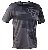 Herren Mountainbike Trikot, Kurze Ärmel Radtrikot, Atmungsaktive Cycling Jersey, Schnell Trocknen Radsport Bekleidung, MTB Trikot T Shirt für, Grau, 3XL