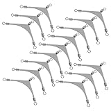 BUGUUYO 15 Stück Teiliges Angelwirbel aus Rostfreiem Stahl Drehbar zur Vermeidung von Schnurverdrehungen Stabiler Salzwasser fischverbinder für Vielseitiges Angeln Kompakt und Einfach zu