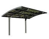 Canopia by Palram Carport Bausatz Arizona Breeze 5000 495 x 289 cm Einzelcarport Polycarbonat in Grau für PKW aus rostfreiem Aluminium