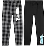 Fortnite Jungen Schlafanzug Hose, 2er-Pack, Pyjama Hosen für Kinder, Teenager (16 Jahre, Schwarz/Weiß)
