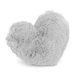 heimtexland Fell Dekokissen Plüsch Herz Kuschelkissen XL Flanell Kissen 30x40 Herzkissen Geschenk Typ901 hellgrau