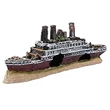 KSTE Aquarium Dekoration Schiff, Titanic Verlorene Wrecked Boot Schiff Aquarium Dekoration Ornament Wrack Verzierungen
