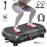 HomeFitnessCode Vibrationsplatte mit Bluetooth - Vibrationsgerät Zuhause mit 99 Intensitätsstufen + 5 Vorprogramm Fitnessgerät für Ganzkörpertraining Gewichtsabnahme Muskelaufbau (Schwarz)