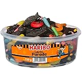 Haribo Lakritz Parade – 750g Mischung in Runddose – Klassiker & Spezialitäten – Großpackung Lakritzdose für Liebhaber