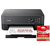 Canon PIXMA TS5350i Multifunktionsdrucker 3in1 Drucker/Kopierer/Scanner, WLAN, Randlosfotos, kabelloses Drucken/Scannen, Duplex, PIXMA Print Plan, schwarz [+ 20 Blatt Canon-Fotopapier PP-201 9x9cm]