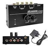 Phono Vorverstärker Plattenspieler, Phono Preamp für Plattenspieler mit MM Abtast Systemen, RCA Input & Output, Verstärker Stereo mit Pegel, Vorverstärker für Plattenspieler mit 12 Volt DC Adapter