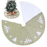 GLEAVI 1Stück Weihnachtsbaumrock aus Jute mit Cartoon Teilig für Weihnachtsbaumdekoration Einfache Reinigung Kunstvolle Gestaltung und Ergänzung für Festliche Lichterketten