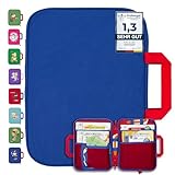 GRINSEZWERGE Tasche für TipToi Bücher Plus TipToi Stift und Zubehör – 10 Motive | passend auch für Kinder Tablet und Edurino Figuren | Tip TOI Starterset Buch Aufbewahrung Hülle - blau