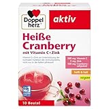Doppelherz Heiße Cranberry - Vitamin C und Zink zur Unterstützung der normalen Funktion des Immunsystems - heiß und kalt - vegan - 10 Beutel