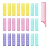 EIHI Lockenwickler Kurze Haare Selbsthaftend Haftwickler Kleine Locken Set Friseursalon Lockenwickler über Nacht Haarwickler Styling-Tools mit 1 Packung Rattenschwanzkamm Werkzeuge, 25 Stück