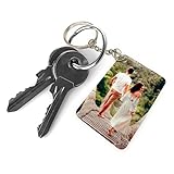 Saphir Design Schlüsselanhänger personalisiert Foto beidseitig Metall rechteckig 8x4cm | Schlüsselanhänger mit Bild 2 Motive möglich | Fotogeschenke Geschenke