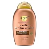 OGX Brazilian Keratin Smooth Shampoo, glättende Haarpflege mit Kokosöl, Avocadoöl & Keratin für geschmeidiges & glänzendes Haar, pflegendes Keratin Shampoo mit LipiPro Shield Technologie (385 ml)