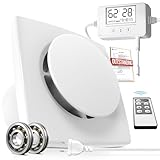BUMSOU Badlüfter mit Feuchtigkeitssensor Temperatursensor Timer - WC Lüfter 100mm mit Fernbedienung, Echtzeit Feuchtigkeit und Temperatur, Stark Lüftung und Leise Abluftventilator 100mm for Bad P119
