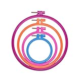 Runder Stickrahmen Set, Kreuzstichrahmen, Kreuzstich Ring, Ringe Embroidery Hoop, Kreis Kreuzstich Hoop Ring, Stickrahmen, für DIY Kunst Handwerk Handliche Nähen, 4 Stück, 4 Zufällige Farben