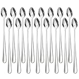 16 Stück Latte Macchiato Löffel Set, Eislöffel Lange Löffel Teelöffel, Espresso Löffel Dessertlöffel, Kaffeelöffel Edelstahl, Löffel Lang Cocktail Longdrinklöffel Joghurtlöffel Löffel klein