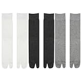 Keuyeo 3 Paar Damen-Slouch-socken, socken, Elastische Tabi-zehensocken, Baumwoll-kniestrümpfe, Lässige Sandalen, Geteilte Socken, Baumwolle, Geteilte Zwei-zehen-socken
