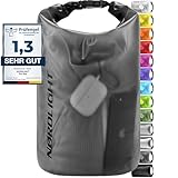 Nordlight Dry Bag 2L Wasserdichter Beutel - (Anthrazit) Wasserdichter Packsack Mit Roll Top Verschluss Und Schultergurt | Schwimmen, Baden, Strand, Kanu, Stand Up Paddling, Tauchen