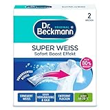 Dr. Beckmann Super Weiß | entfernt Grauschleier | hilft gegen Vergilbungen | die Wäsche wird wieder strahlend Weiß | 2 x 40 g