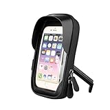Navigationshalterung Universal Navigation Smartphone Halterung Für Alle Telefone Wasserdicht 360 ° Rotation Fahrrad Motorrad Front Rahmen Telefon Halter Einfach Navigation Halterung(Motorcycle Black)