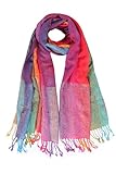 70 x 180 cm Damen Warm Schal - Winter Ethnic Mit Style Colorful Gradient Marokko - Farbe Schal Mit Quasten