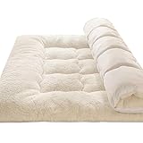 Boden-Futon-Matratze, japanische Bodenmatratze für Erwachsene Kinder, weiche japanische Sherpa-Fleece-Matratze, Faltbare Tatami-Matratze Dicke Matratze(Color:B,Size:Full)