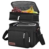 MIYCOO Kühltasche Lunchtasche für Männer und Frauen - Doppeldecker Lunchtasche, Mittagessen Tasche - Auslaufsichere Picknicktasche für Erwachsene für Campen, Picknick, Grillfest, Büro