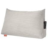 sleepling Rückenkissen Cord Optik, Keilkissen für Bett und Sofa, Lendenkissen, dreieckiges Lesekissen, Strandkissen, Kissen mit abnehmbarem waschbarem Bezug, Seitenfach, 70 cm breit, beige