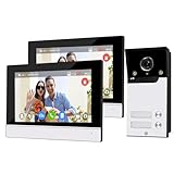 OBO HANDS Tuya Video-Türsprechanlage mit WLAN, 4 Drähte, Smart-Set, 7 Zoll (17,8 cm) Touchscreen mit 1080P Türklingel, Außenkamera, verkabelt (für 2 Familien)