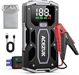 ACEZUK Starthilfe Powerbank 6000A (Bis Zu 7,0L Benzin Oder 5,5L Diesel) Auto Starthilfe mit LED-Taschenlampe, großen Bildschirm