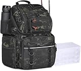 FRETHIND Angelrucksack mit 4 Boxen 50L Angeltasche mit Kühlfach & Rutenhalter wasserabweisend Angelzubehör Rucksack für Angeln Camping Wandern (Camo)