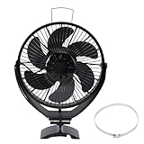 banapoy 6-Blatt-Holzofenventilator, Stand- oder Wandmontage, Wärmebetriebener Kaminventilator, Manueller 360°-Einstellwinkel, Zirkulierende Warme Luft, für Holz, Holzofen, Kamin