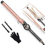 BESTOPE PRO 25mm Lockenstab, Lockenstab Große Llocken, Multi-Temperatur, Verlängerung Design Hair Curler, Schnelle Heizung Lockenstab, Lockenstäbe mit Großem LCD-Display, mit Klemme und Handschuh