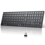 TECURS Bluetooth Tastatur Kabellos, Deutsches Layout QWERTZ Tastatur, USB 2.4G Wireless Keyboard mit 3 Bluetooth-Kanälen, Funktastatur für PC Computer Laptop Desktop und andere Windows Mac, Schwarz