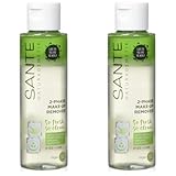 Sante Naturkosmetik 2-Phase Make-up Remover, Entfernt Augen- & Lippen-Make-up, Sanft & beruhigend, Mit Bio-Gurken Extrakt, Entfernt wasserfestes, Vegan, 110ml (Packung mit 2)
