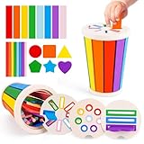 FCSONU Kinder Montessori Spielzeug ab 1 2 3 Jahre Jungen Mädchen, Farbe Form Sortierspiel, Kinderspielzeug ab 1-3 Jahre, Holzspielzeug Steckspiel ab 2, Weihnachten Geschenk für Baby Geburtstag