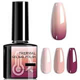 Farbwechsel Rosa UV Gel Nagellack - 8ml Temperatur Wechselnd Nagelack, Color Changed Nail Polish für UV/LED lampe, der eingeweicht entfernt werden kann - Geeignet für DIY Nageldesign Frauen