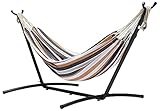 Amazon Basics Hängematte mit Gestell, Stoff, One Size, 117 cm x 300 cm x 100 cm, Mehrfarbig
