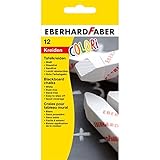 Eberhard Faber 525000 - Colori Wandtafelkreiden im Kartonetui, 12 weiße Kreiden, leicht abwischbar, staubfrei, für Schule und Freizeit