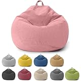 Chingcoo Sitzsack für Kinder und Erwachsene, nur Bezug (ohne Füllung), Sitzsackstuhl für Schlafzimmer, Büro, Wohnzimmer, Terrasse (Rosa)