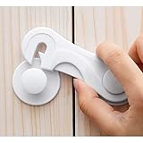 4 Stück Kindersicherung Schrank, Weiß Kindersicherung Schubladen für Babys und Kleinkinder, Schubladensicherung für Möbel, Küche, Schranksicherung Baby Mit Kleber, kein Bohren