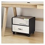 Printer Stand Printer Stand 2 Tiers Mobile Printer Stand with Storage Drawer, Under Desk Printer Cart with Wheels, Wooden Rolling Printer Shelf for Home Office Printer Stand With Storage (Size : L53x