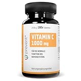 Iprevent - Vitamin C 1000 mg pro 1 Tablette - 180 Tabletten - Hochdosiert - Für die normale funktion des Immunsystems - 6 Monate Vorrat - Frei von Laktose, Gluten und Zucker