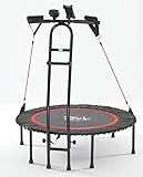 JOKA Fit Fitnesstrampolin 2.0, mit Sprungzähler, NEU - die Trampolin-Innovation, Widerstandsbänder, DVD, Handyhalterung