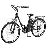 Elektrofahrrad mit Abnehmbarer 36V 13Ah Akku Bis zu 90KM,26 Zoll E Bike mit 7 Gang Getriebe für Herren Damen Pendler Reisen Übung,60N.m 250W Motor City Pedelec mit Aussetzungen und LCD-Display