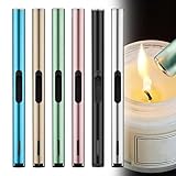 6 x Stabfeuerzeug Gas Nachfüllbar - Feuerzeug Lang Stab 20cm 6 Farbe Kerzenfeuerzeug Sturmfeuerzeug für Kerzen Kochen Camping Grill Kamin (Ohne Gas)